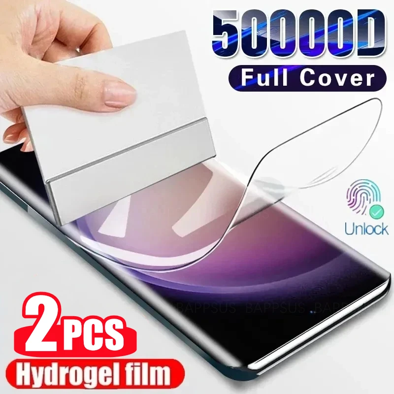 2 uds película de hidrogel cubierta completa para Samsung Galaxy S21 S22 S23 S24 Ultra Plus S20 S23 FE A51 A52 A53 A54 A55 película protectora de pantalla
