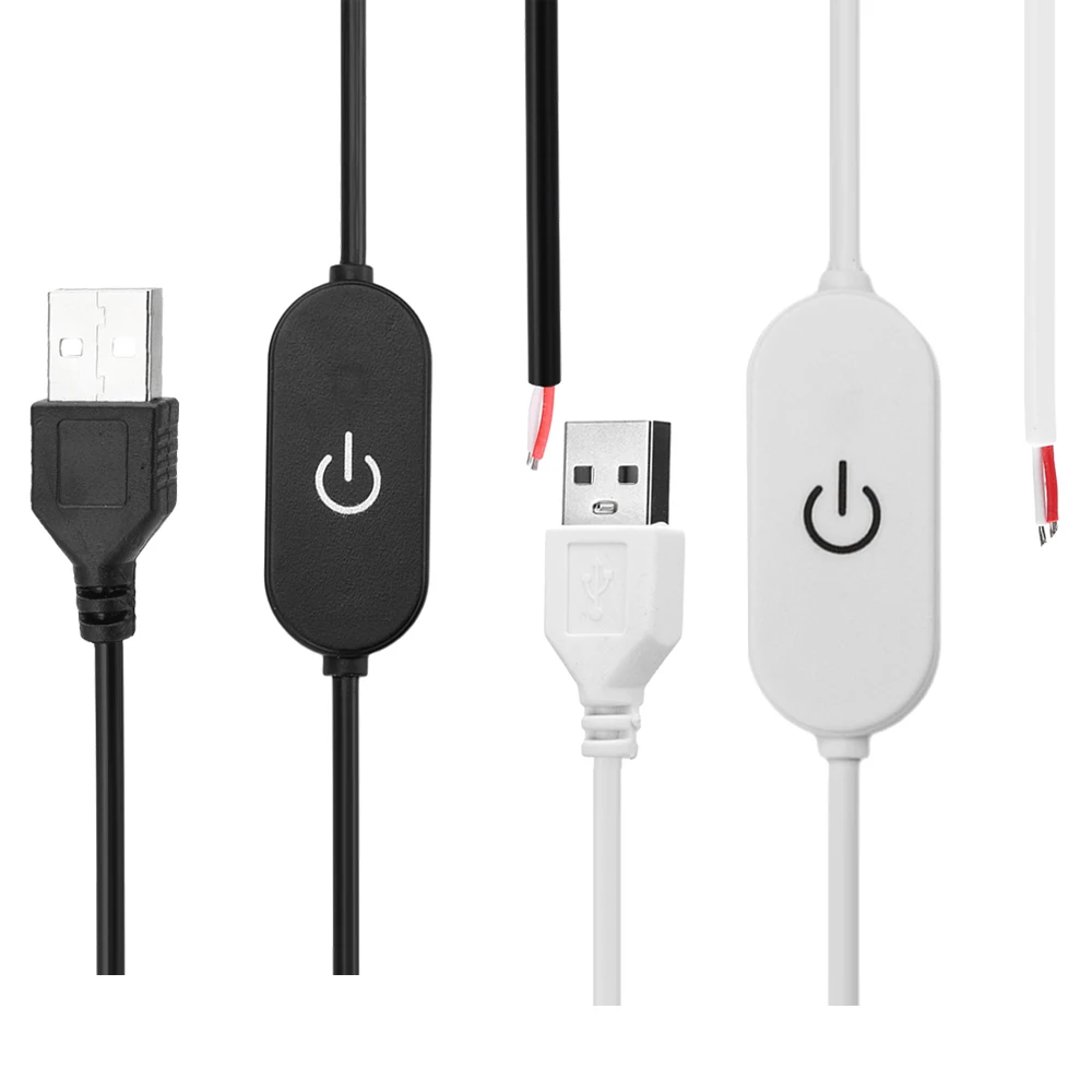 Cable de interruptor de atenuación táctil USB 2A 5V 12V 24V USB 2.0A a controlador de atenuación de salida de 2 cables para luces de tira LED de un solo Color - imagen 2