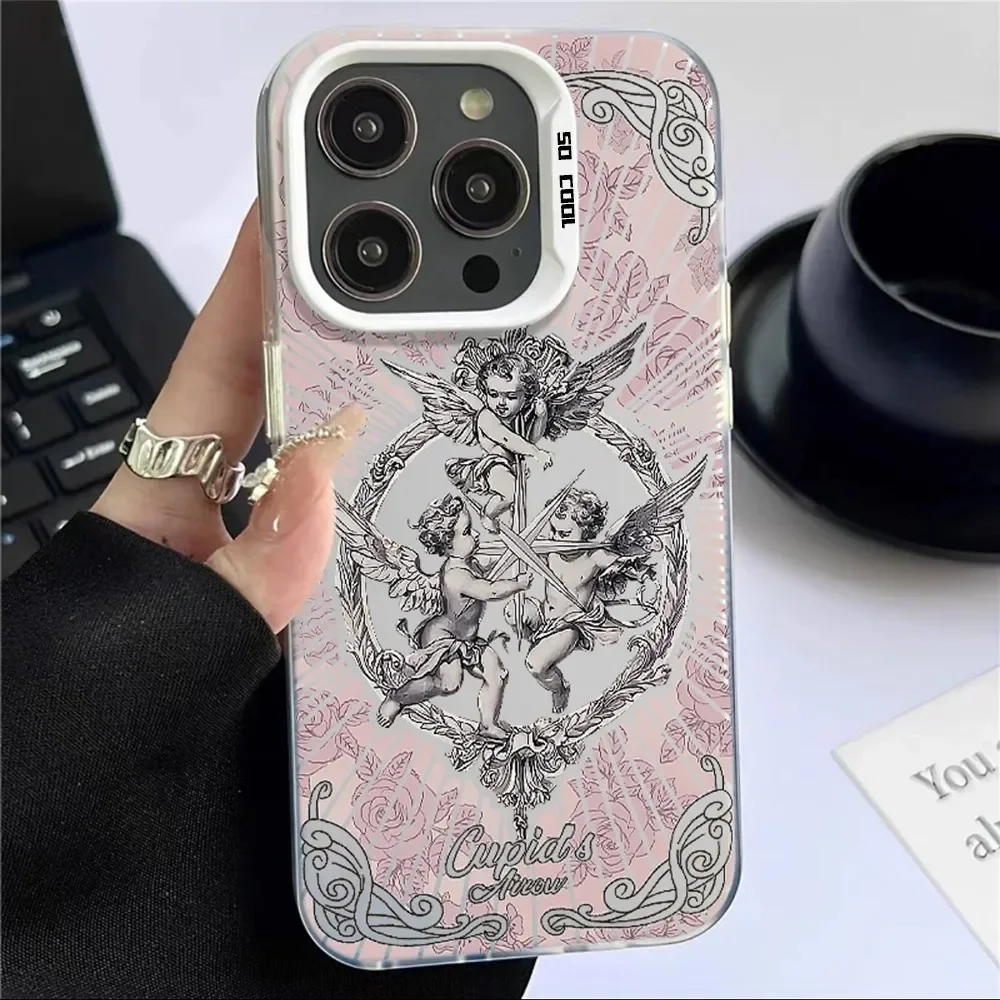 Funda de teléfono de lujo de Cupido Retro de la Edad Media para Huawei P30, P40, Mate 30, 40 Pro, Nova 7, Honor 50, lente, borde creativo, cubierta Mate - imagen 3