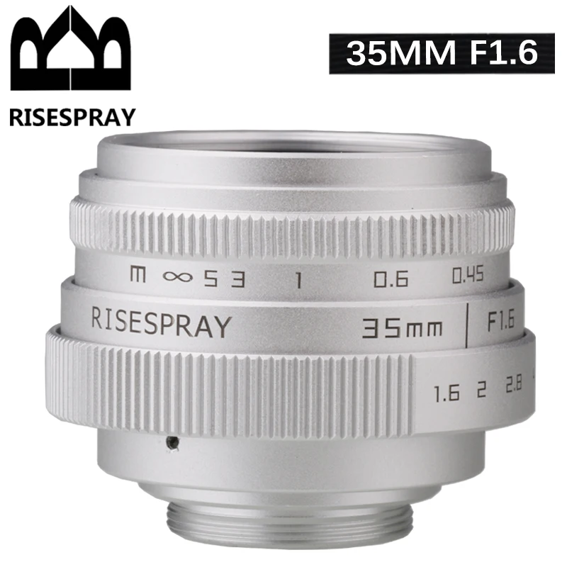 Plata Mini 35mm f/1,6 APS-C lente CCTV + anillo adaptador para Panasonic/Olympus Micro 4/3 Sony E A6600 6500 Canon EOS-M M50 Fujifilm - imagen 5