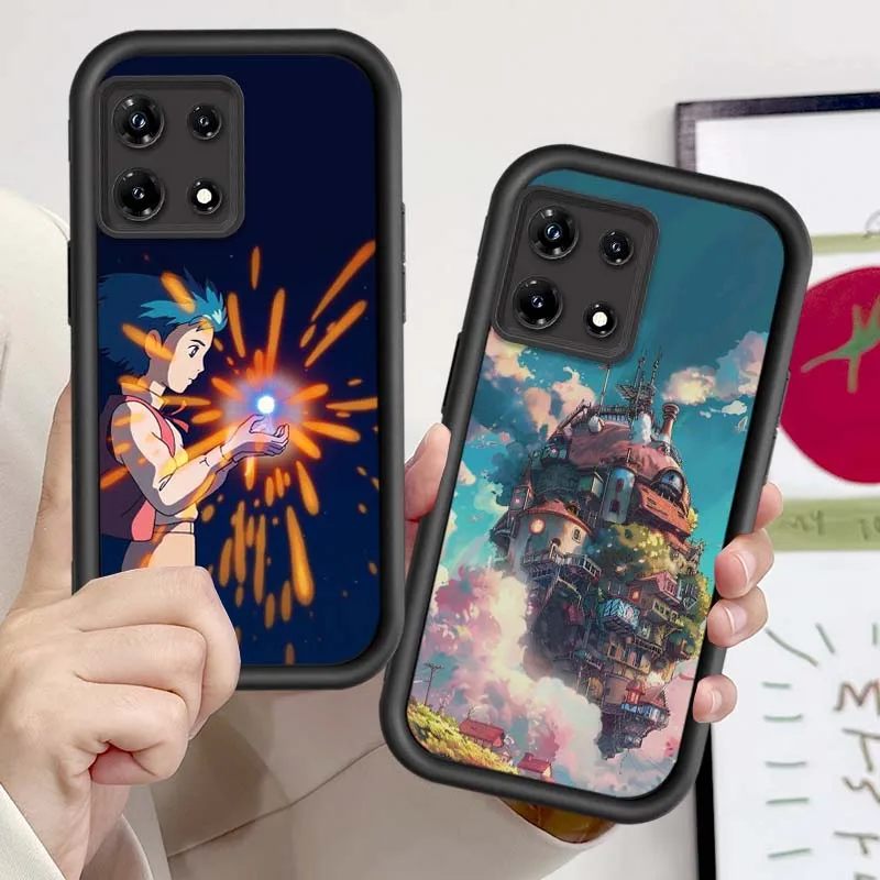 Castillo de corte Anime para Infinix Tecno Pova Spark 3 4 5 6 Go 7 7T 10 10C 20 20C 30 30C Pro Plus Neo Eye escalera funda de teléfono