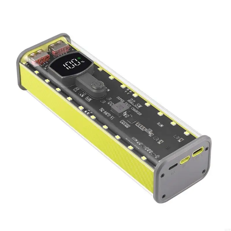 Caja batería 462E a prueba golpes 21700, 4 ranuras, funda porta baterías, puerto USB C para carga rápida, funda DIY - imagen 3