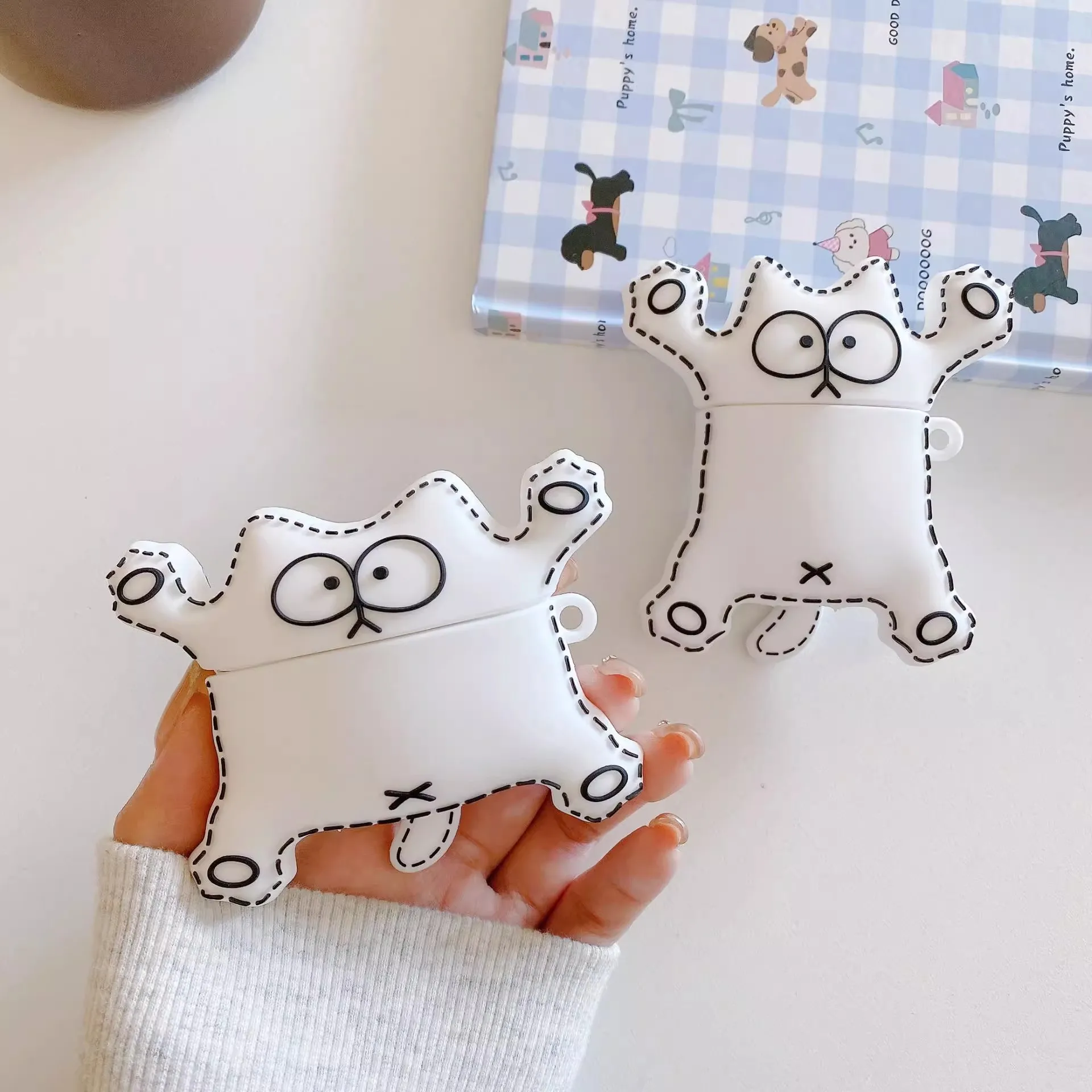 Line Cat para Airpods 1 2 3 4 Pro Pro 2 Pro 3 funda de silicona para auriculares accesorios cubierta