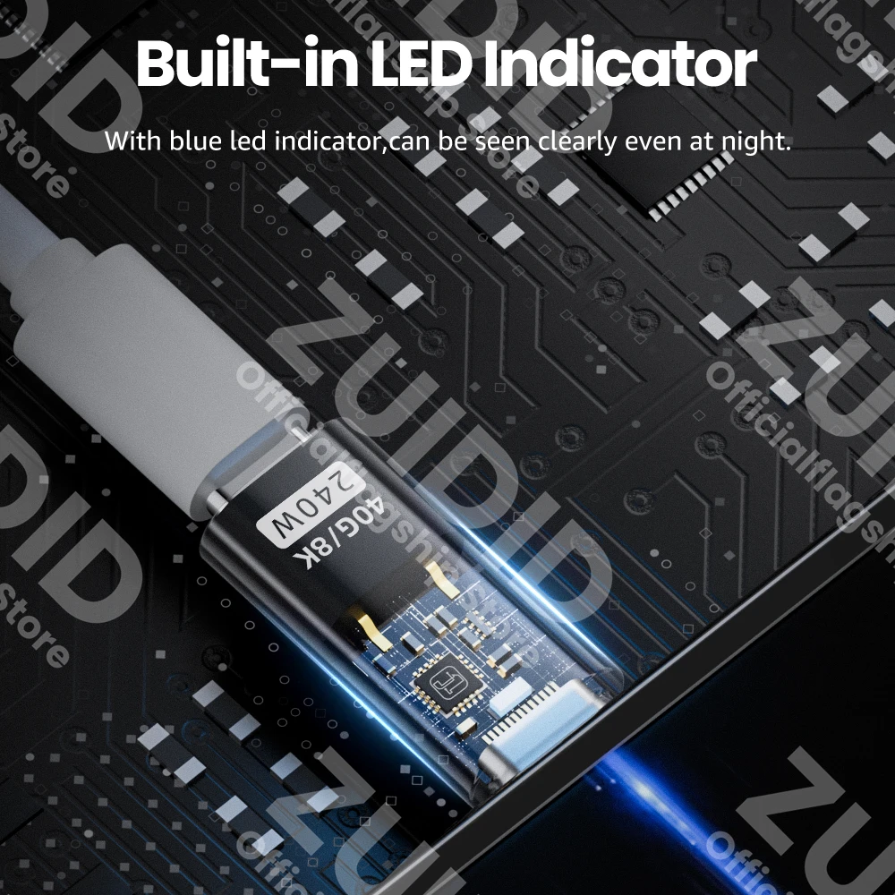 Adaptador transparente PD240W USB4.0 40Gbps tipo C a C 8K @ 60Hz 5A Cable de carga rápida para iPhone 15 14 MacBook Pro Samsung Galaxy - imagen 5