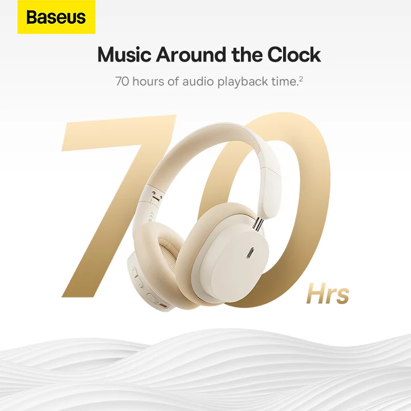 Baseus-auriculares inalámbricos Bowie D05, dispositivo de audio estéreo HIFI con Bluetooth 5,3, controlador de 40mm, plegable, 70H de tiempo - imagen 5