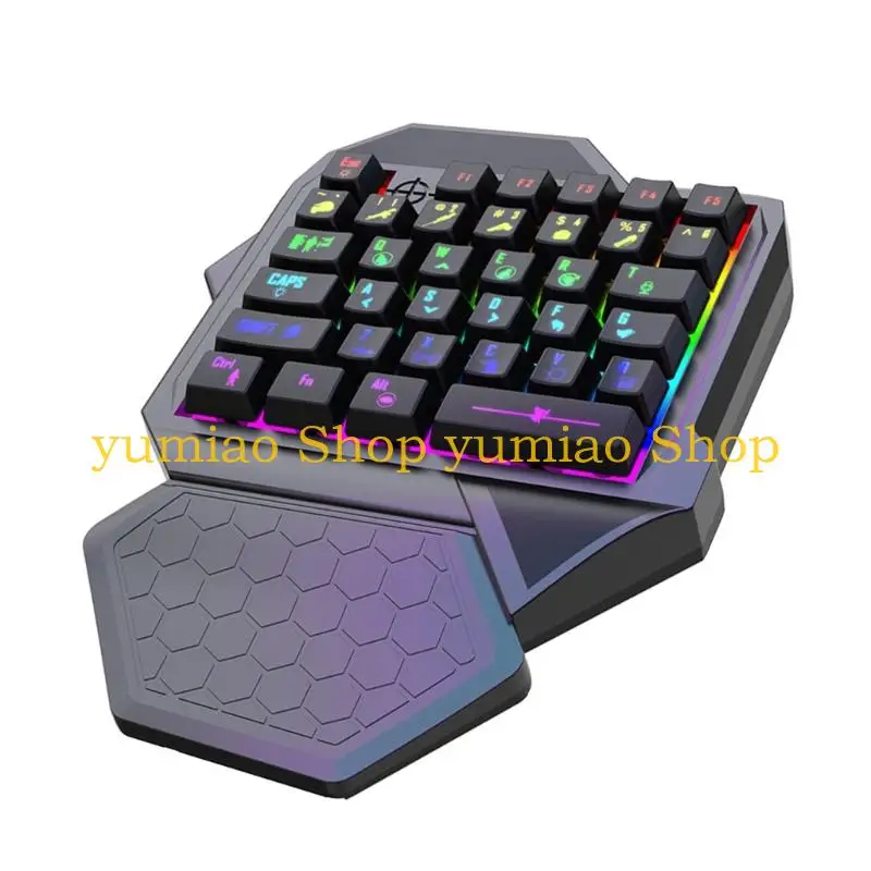 Teclado para videojuegos 587B, cable sola mano, teclado 35 teclas con sola mano para ordenador portátil, PC, para - imagen 4