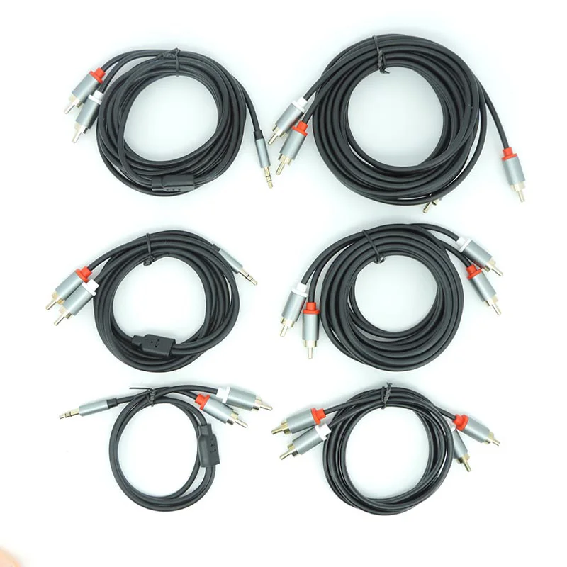 Cable de Audio divisor RCA Y, conector macho de 3,5mm, 2RCV a 2rca macho, doble loto, conector AUX RCA para amplificador de Audio, cable doméstico q1