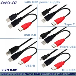 Cable USB 2.0 Datos y Alimentación para Disco Duro Externo