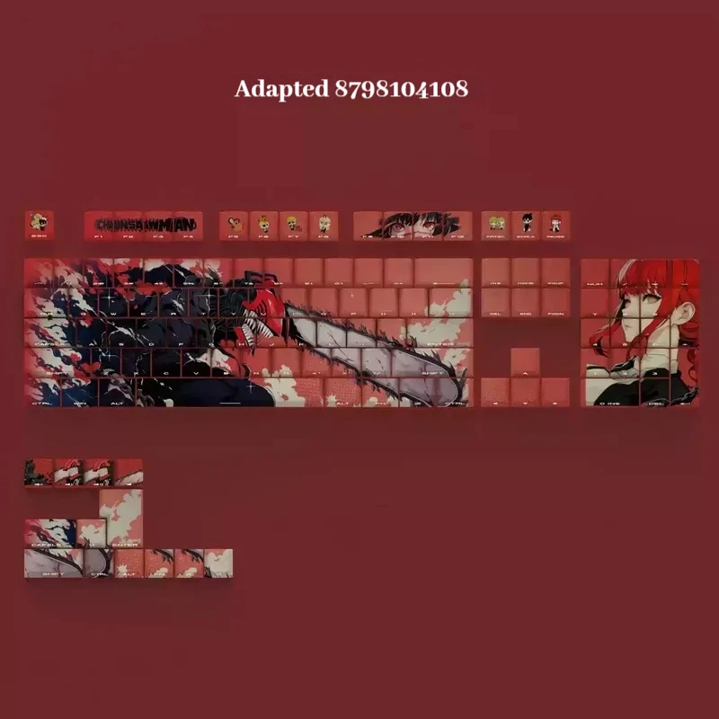 Denji personaje keycap motosierra hombre animación tema keycap anime lado grabado caracteres transparentes teclado mecánico keycap - imagen 5