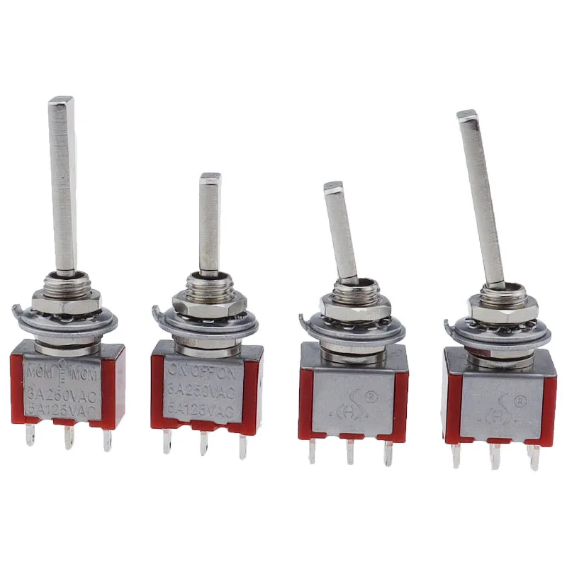 Mini interruptor de palanca de montaje en Panel con mango plano de 6mm, bloqueo momentáneo, 3/6 pines, 2/3 posiciones, encendido y apagado, modelo RC, control remoto, 1 ud. - imagen 5