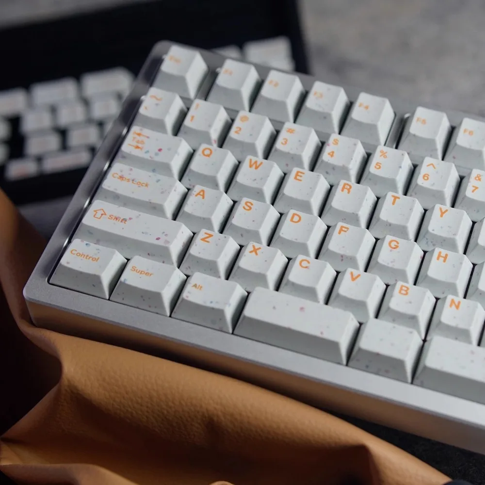 Juego de teclas DOMIKEY TERAAZZO 148 teclas PBT, tapa de teclado blanca Simple personalizada, perfil de cereza, teclas para juegos para teclado mecánico - imagen 5