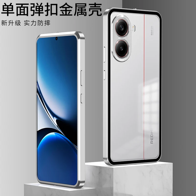 Funda para Redmi Turbo4 POCO X7 Pro, marco de Metal de aleación de aluminio, cubierta protectora de cámara de vidrio templado para Redmi Turbo4 - imagen 3