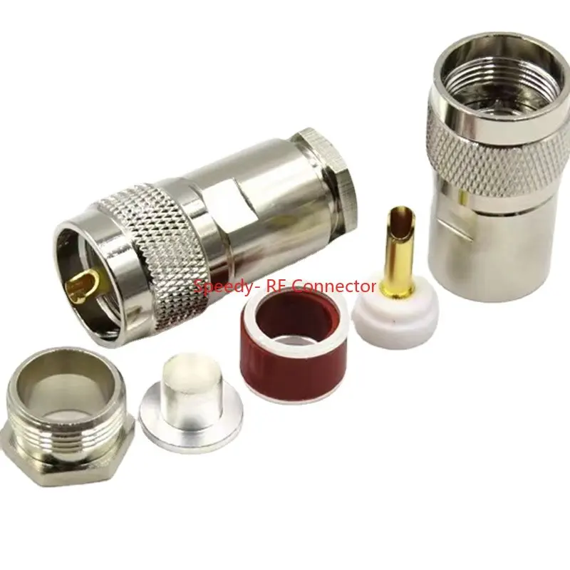 1-10 Uds PL259 UHF conector de abrazadera macho abrazadera de soldadura para RG5 RG6 LMR300 5DFB RG142 LMR400 Cable entrega rápida latón cobre - imagen 2