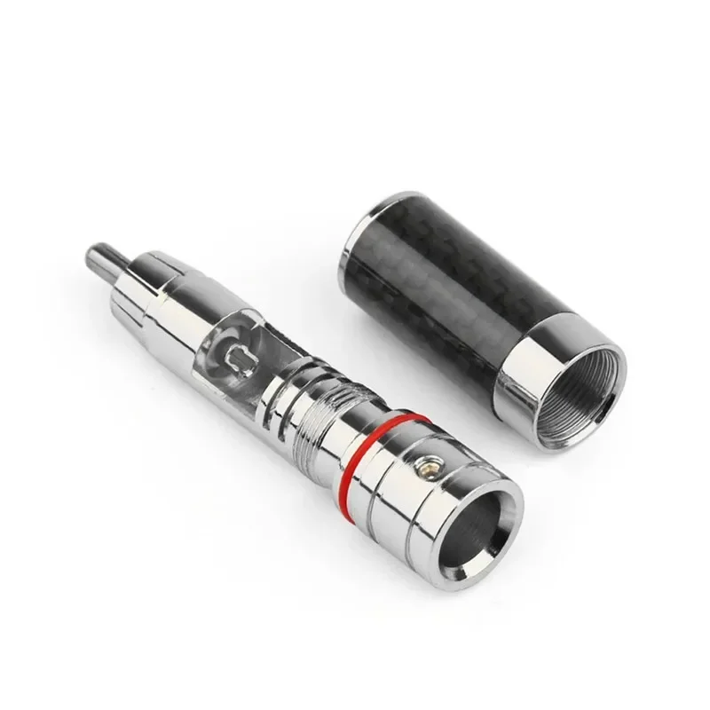 Conector RCA para Terminal de altavoz, conector macho para auriculares, carcasa de fibra de carbono, conector de Audio Chapado en cobre dorado y Rodio, electrónica de consumo - imagen 5