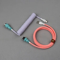 Cable LANO USB-A a USB-C en espiral para teclado mecánico GX16