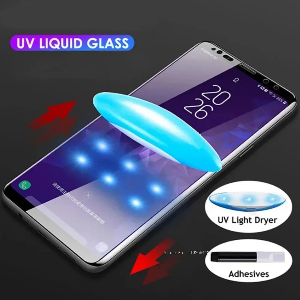 Pegamento completo líquido UV 9H HD vidrio templado para OPPO Find X2 X3 X5 X6 Neo X7 Ultra Reno 3 4 5 6 7 9 10 11 12 Pro Protector de pantalla - imagen 5