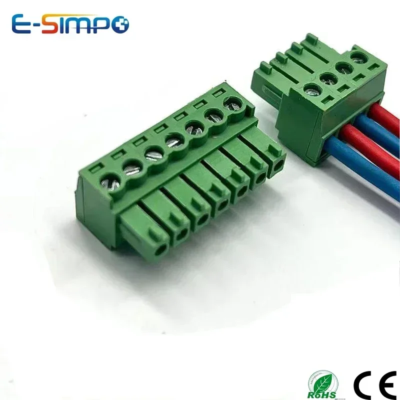 5 pares 2EDGRK 15EDGRK-3.5mm 3,81mm 2-24P enchufe de tornillo de ángulo recto macho + hembra 28-16AWG conector de bloque de terminales de tornillo de cable - imagen 4