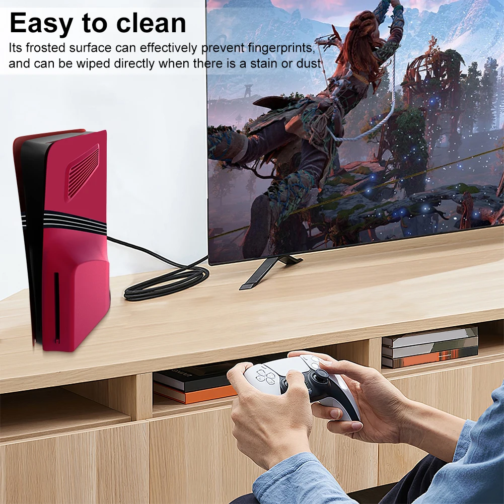 Para PS5 Pro funda frontal ABS estuche rígido carcasa protectora con ventilación de refrigeración para PS5 Pro disco/accesorios de edición Digital - imagen 3