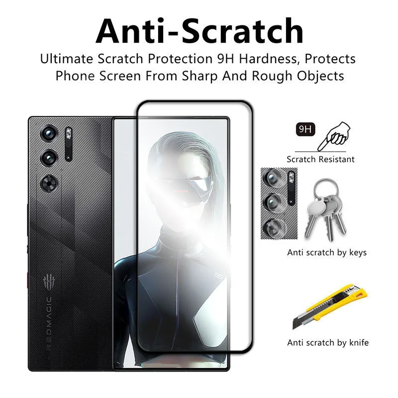 Protector de pantalla transparente ultrafino para ZTE nubia Red Magic 9S Pro, cristal templado para ZTE nubia Red Magic 9S Pro, película de lente HD - imagen 2