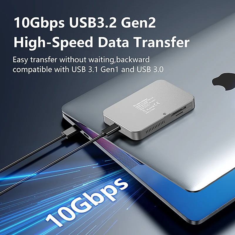 Caja magnética M.2 NVME SSD de 10Gbps, divisor USB 3,2, estación de acoplamiento Hub 4k 60Hz, carcasa de almacenamiento de vídeo para iPhone 16 15 - imagen 3