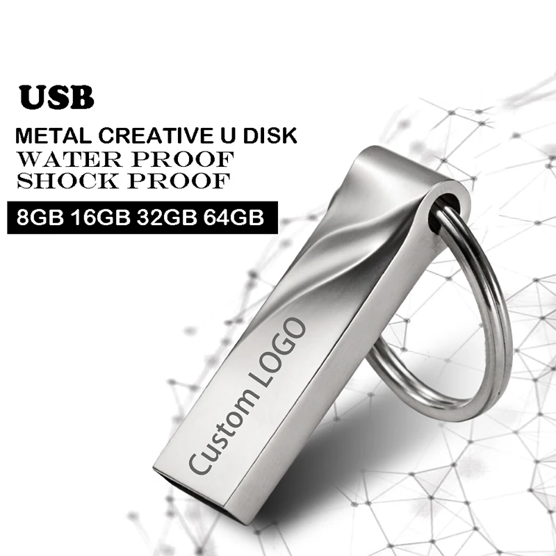 Mini unidad Flash USB de metal, pendrive con logotipo, tarjeta de memoria flash de 32gb/8 GB/4GB/16GB/128 GB, 128 GB - imagen 2