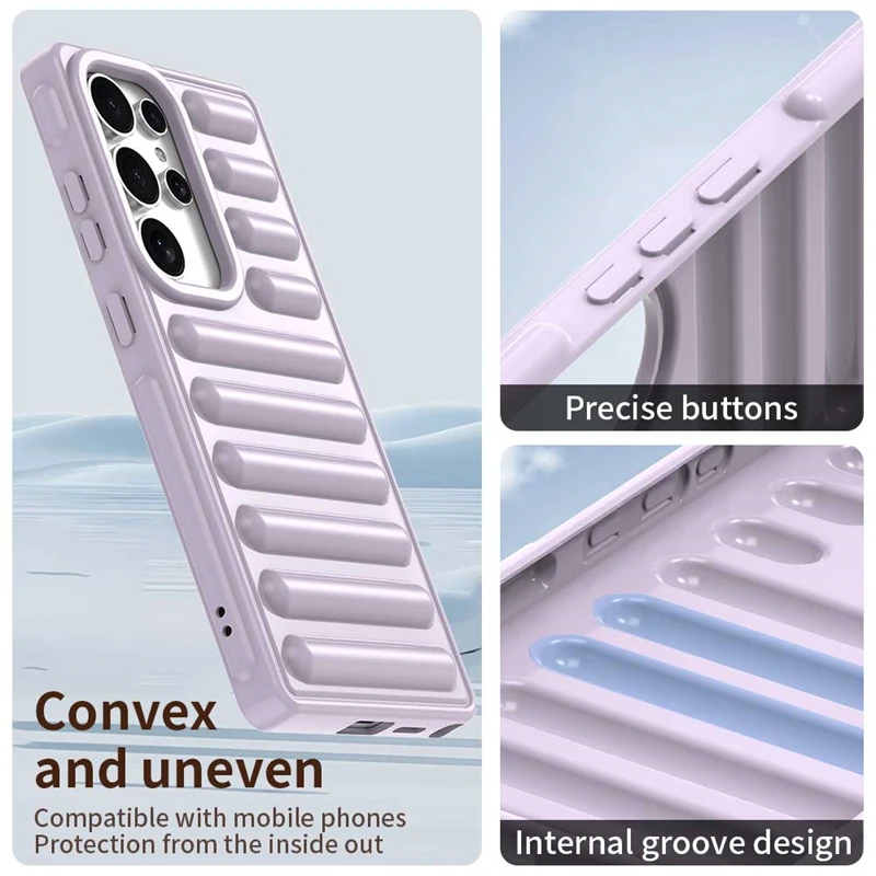 Bonita funda de cojín de aire con cápsula 3D para Samsung S23 S24 FE S25 Ultra Plus A55 A35 A16 A06 A05 M55 5G, funda de silicona suave a prueba de golpes - imagen 4