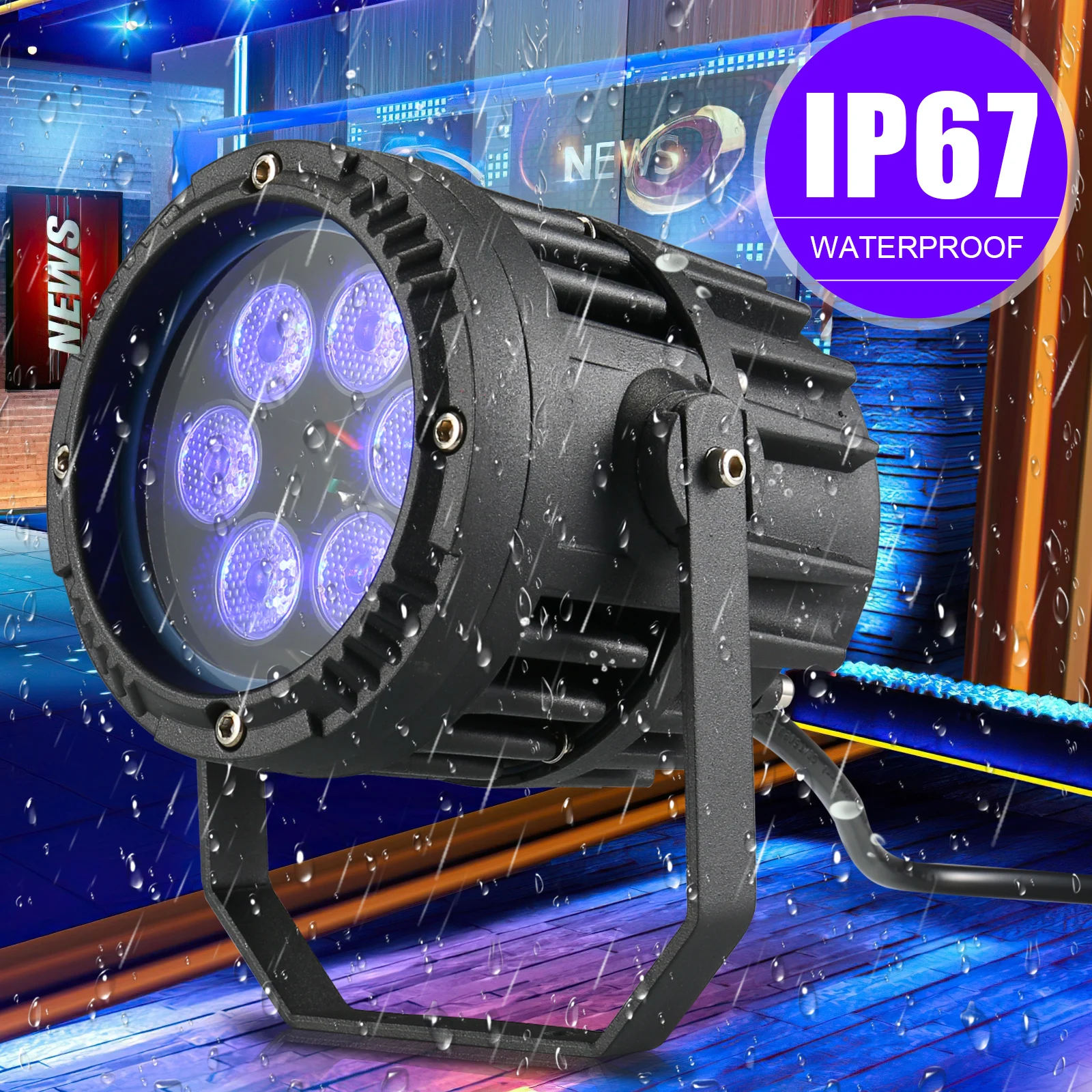 U'King-luces Par LED impermeables IP65, iluminación RGB de 6x3W con efecto de escenario para DJ, fiesta de conciertos, bodas, club nocturno, salón de baile - imagen 3