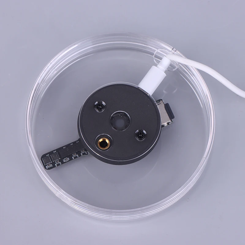 Ventilador holográfico 3D interactivo; Luces publicitarias LED; Modelo de escritorio habilitado para audio con cubierta transparente - imagen 3