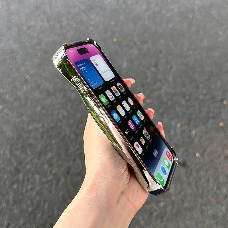 Funda trasera de teléfono con textura de onda de agua única 3D plateada a la moda para iPhone 17 Air 16 15 13 12 11 Pro Max - imagen 5