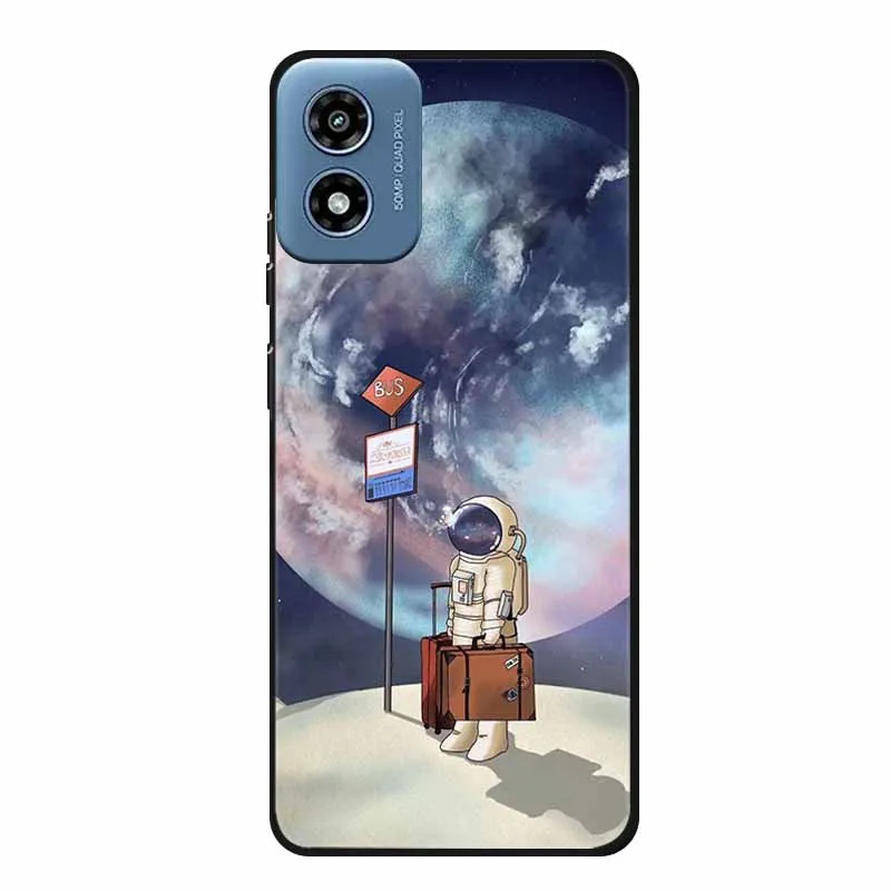 Funda trasera de silicona suave para Motorola G Play 2024 astronauta TPU, fundas de teléfono originales Spaceman Capa - imagen 4