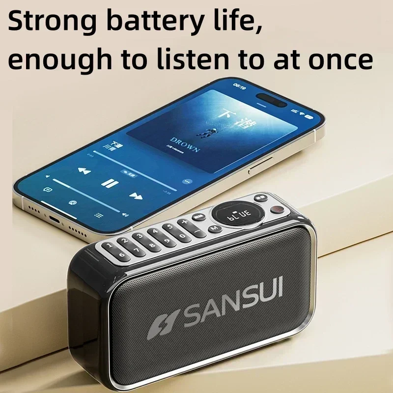 SANSUI F35 Radio FM altavoz inalámbrico Bluetooth multifunción Mini caja de sonido portátil para exteriores calidad de sonido HiFi con tarjeta TF USB