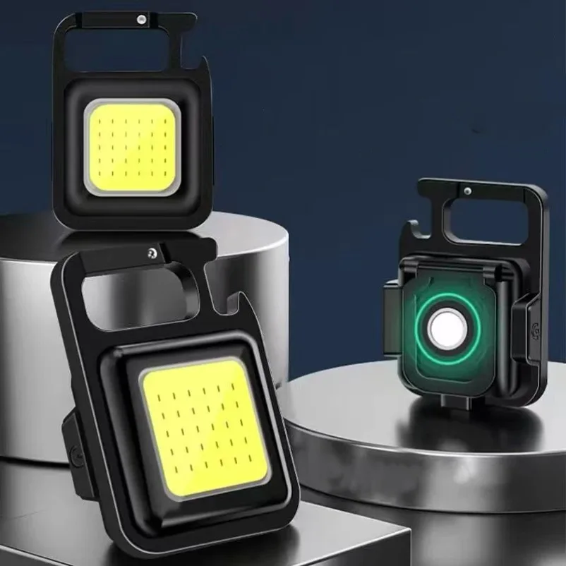 Llavero con luz de emergencia para exteriores, lámpara de bolsillo para acampar, Mini linterna LED para acampar, senderismo, abridor de botellas de cerveza, adorno pequeño - imagen 3