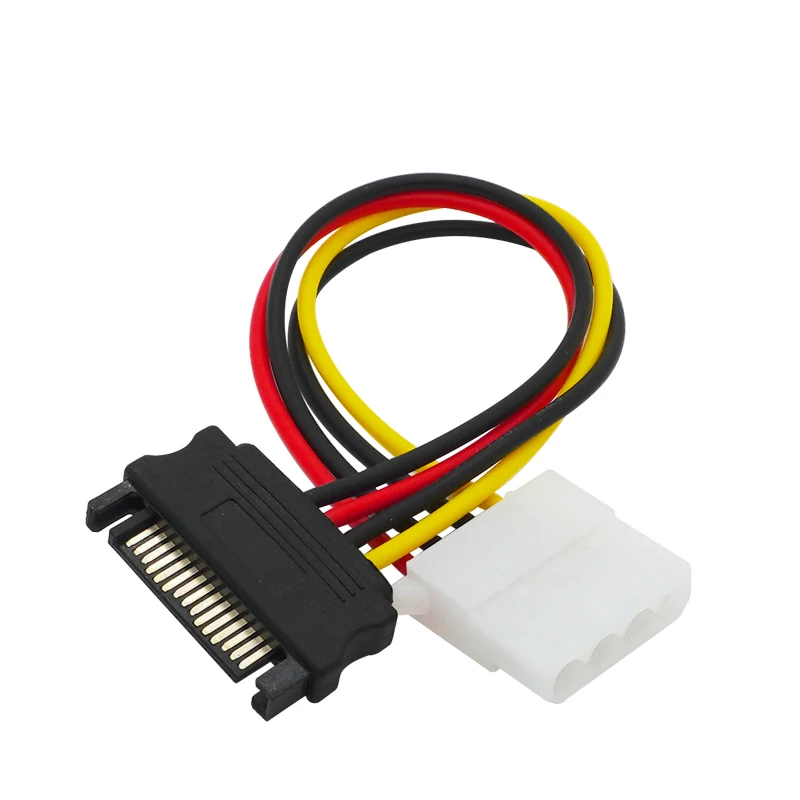 PC computadora 4 pines IDE Molex hembra a 15 pines SATA macho F/M adaptador Cable de alimentación 20 cm 18AWG - imagen 5