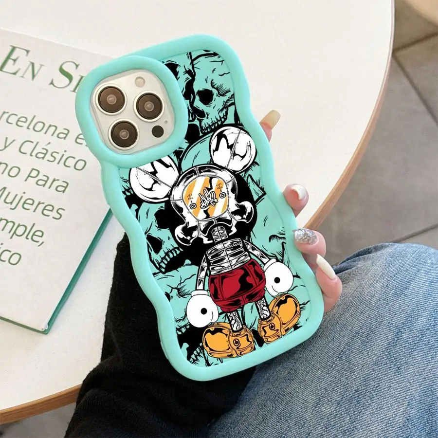 Funda de calavera DisneyMickey para Xiaomi Redmi Note 9 10 11 12 Pro 14 13 14 Pro Plus 8 9s 10s 10Lite funda suave - imagen 3