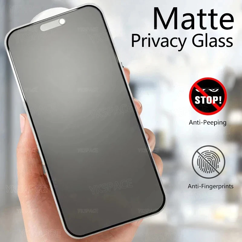 Vidrio templado antiespía mate para iPhone X XR XS 11 12 13 Mini 14 15 16 17 Air Pro Max Plus 16E Protector de pantalla de privacidad esmerilado - imagen 3