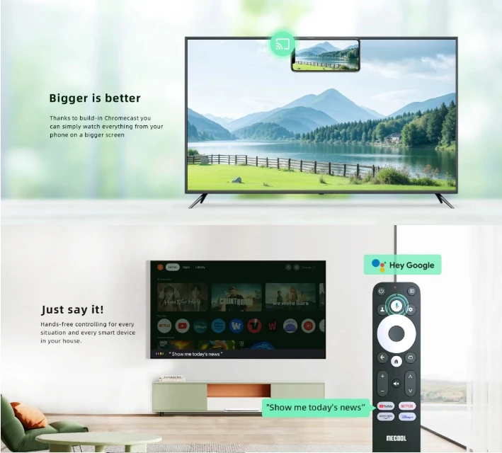 [Genuino] 2025 más nuevo MECOOL MEgo1 TV Stick Android 12 Realtek RTD1325 2GB + 8GB 4K 5G wifi LAN 100M el mejor palo de TV certificado de Google - imagen 4