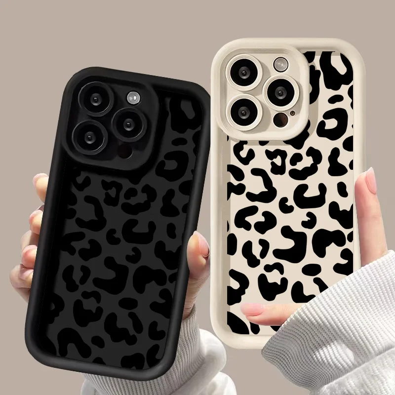 Funda de teléfono pintada de leopardo de TPU suave para iPhone 17 16 Pro Max 11 13 15 14 12 Air 16E 17promax 16promax Funda a prueba de golpes