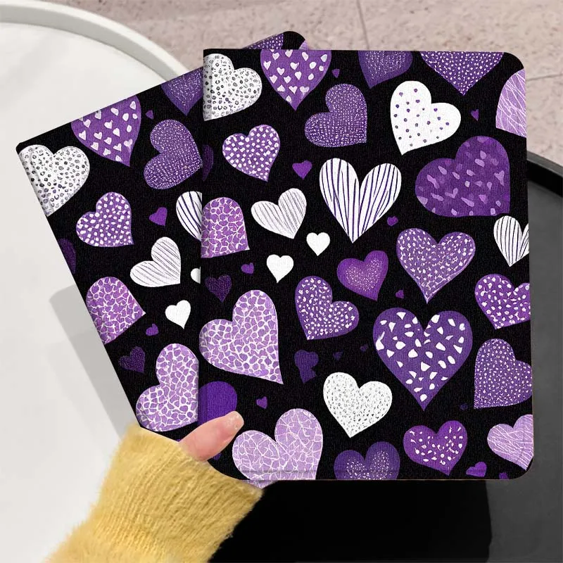 Funda con diseño de corazón morado para Xiaomi Redmi Pad 2 4 5 6 6S 7 7S SE Pro Ultra Max 14 11 8,7 11,2 12,5 pulgadas