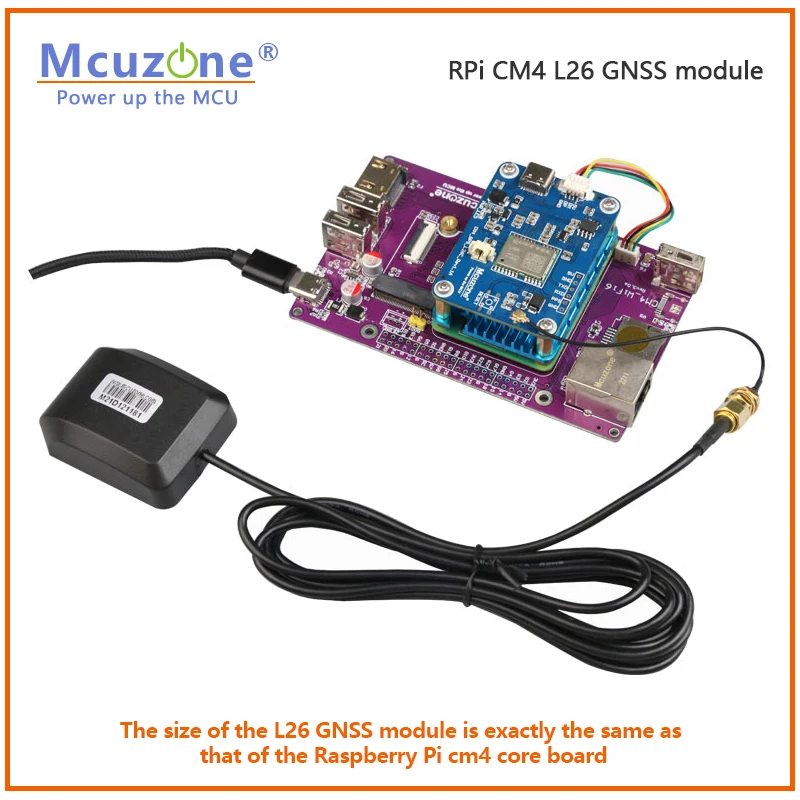 Placa de expansión Raspberry Pi GNSS GPS BEIDOU para CM4, interfaz USB y UART PPS L26C L26K - imagen 4