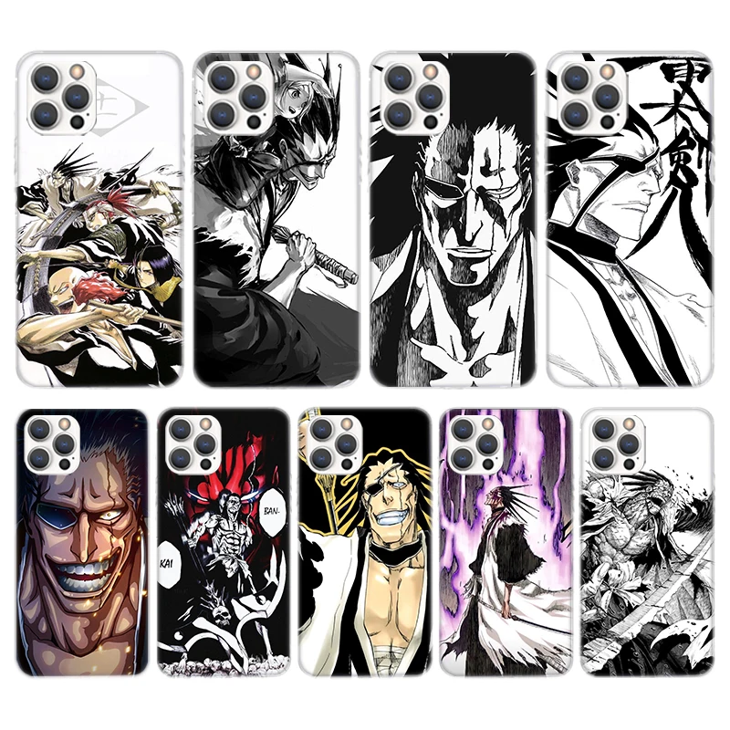 Funda de teléfono de silicona Bleach Zaraki Kenpachi para iPhone 17 16 16E 15 Pro Max 14 Plus 11 13 Mini 12 7 8 SE Air 17Pro Shell 17