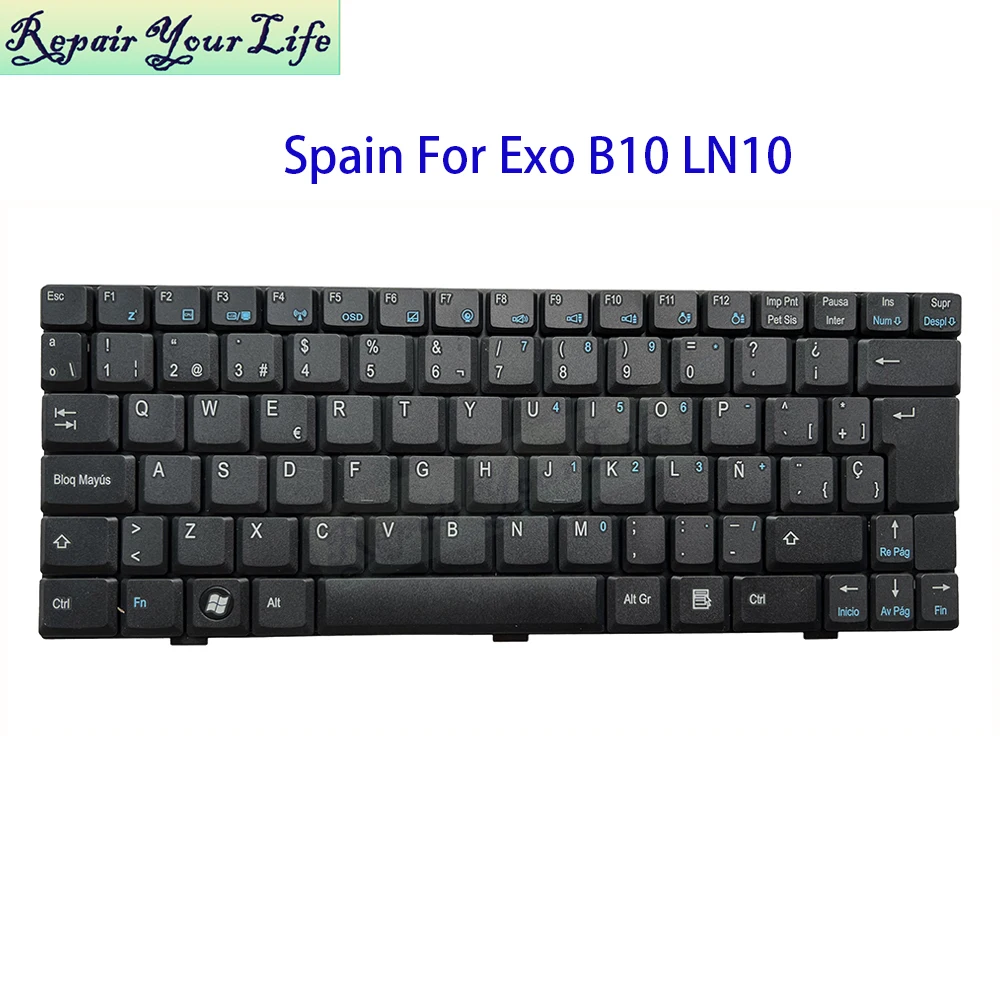 Teclado español para ordenador portátil Exo B10 LN10 MP-08A76E0-F51 82R-10D002-4091 SP ES España teclados/Teclado sin retroiluminación