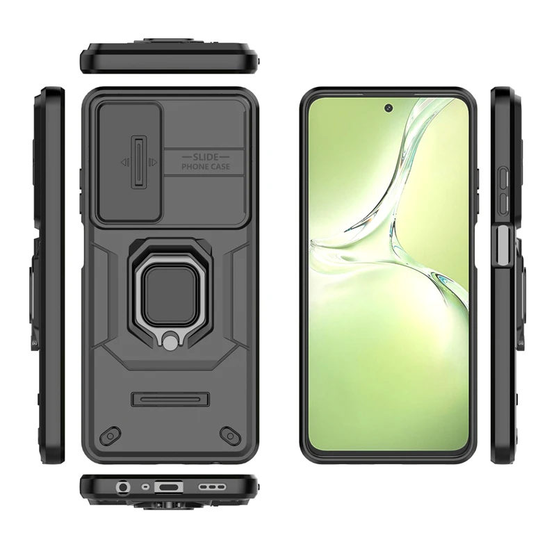 Para OPPO A80 funda OPPO A80 Capa parachoques trasero a prueba de golpes lente de cámara soporte de anillo protector para Fundas OPPO A80 A 80 OPPOA80 - imagen 5