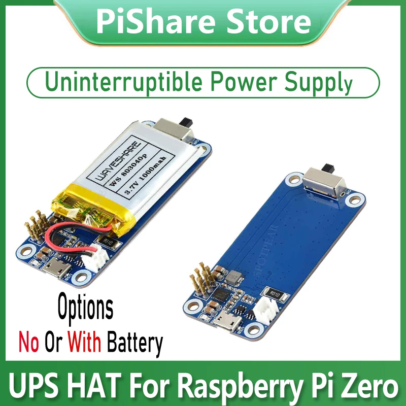 UPS HAT (C) Fuente de alimentación ininterrumpida Salida de alimentación estable de 5 V para Raspberry Pi Zero