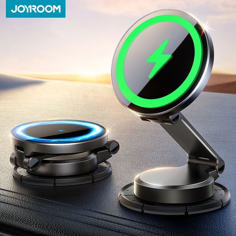 Joyroom Soporte magnético para automóvil N55 Imán fuerte 15W Carga inalámbrica 360 ° Soporte para teléfono plegable con rotación, cargador rápido para coche JR-ZS408 - imagen 2