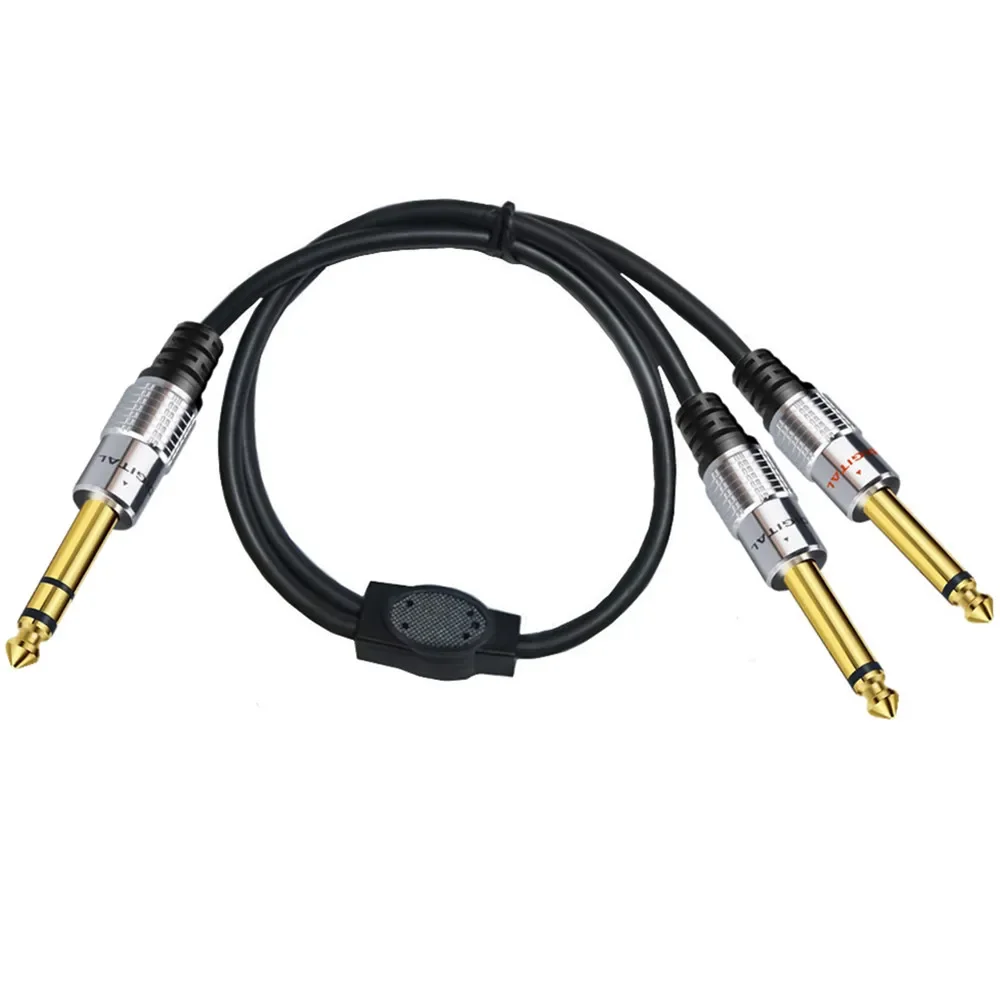 Cable de inserción divisor en Y estéreo TRS de 1/4 pulgadas, conector macho de 1/4 pulgadas a cable de audio mono de ruptura TS macho dual de 1/4 pulgadas (6,35 mm) de 0,5 m; - imagen 3