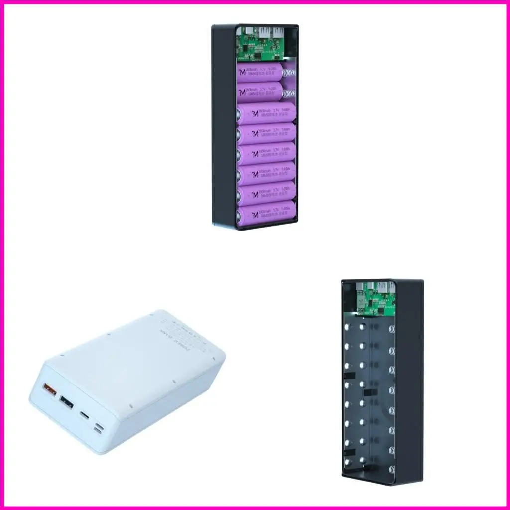 Banco energía para Shell LCD QC3.0 PD 16x18650 Batería para caso 5W/10W Wireless Char