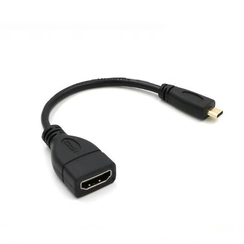 Micro HDMI en ángulo hacia arriba y abajo hacia la derecha, compatible con HDMI, adaptador macho a hembra, Conector de 10cm para HDTV tipo D