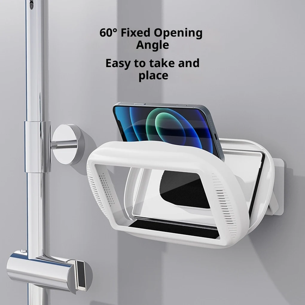 Soporte para teléfono de ducha impermeable Sound 360 °   Soporte ajustable Soporte de ducha impermeable transparente Agujeros de altavoz Impermeable - imagen 3