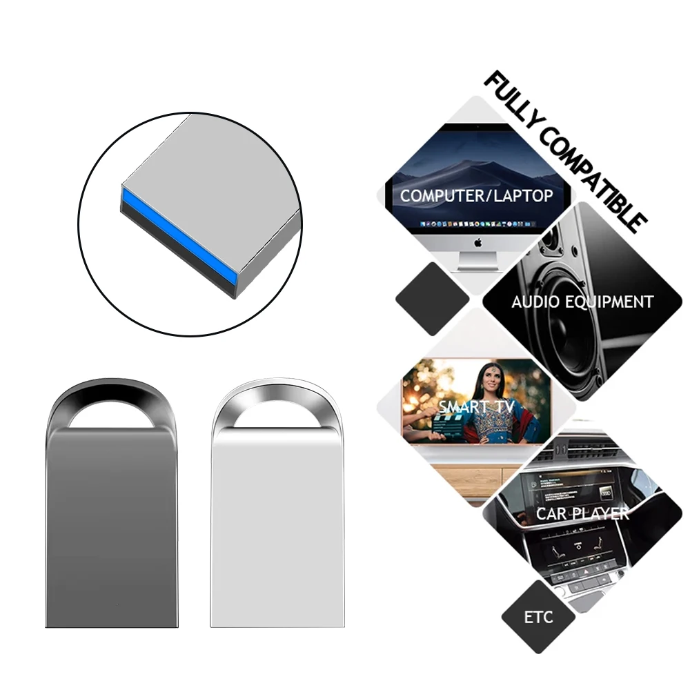 10 Uds Mini unidad flash USB3.0 de metal 8GB 16GB 32GB 64GB 128G Personaliza Pen Drive pulgar memoria USB U disco regalo logotipo personalizado - imagen 2