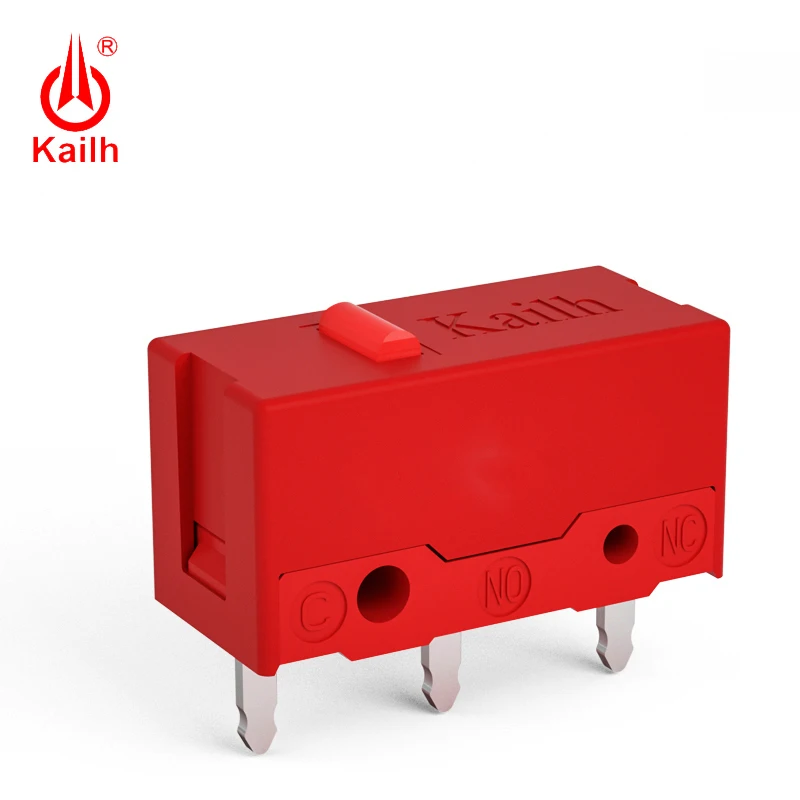 8 piezas Kailh micro interruptor 60 M de la vida de ratón de juego micro interruptor 3 Pin punto rojo utilizado en los Ratones de ordenador izquierda botón